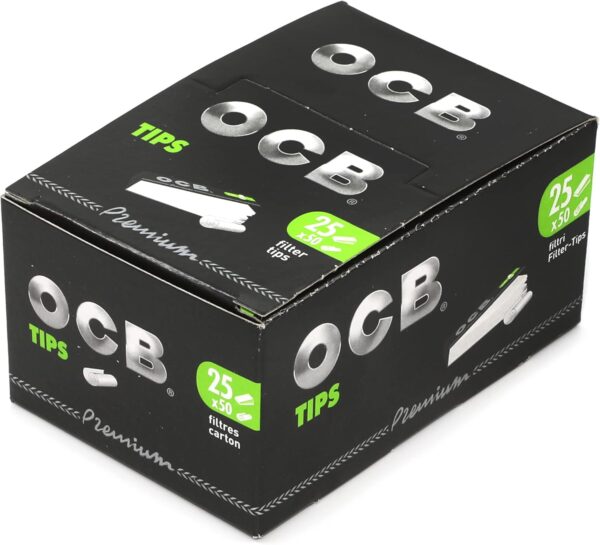 1 box OCB Perforated FILTER TIPS 25 booklets x 50 Paper Filters - Image 2