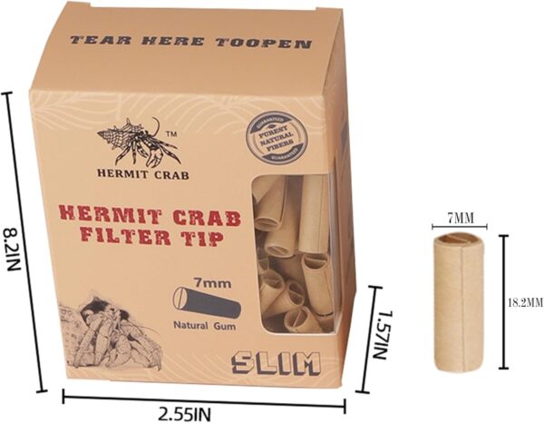 hermit crab Unbleached pre Rolled Pen tip | 100 Pen Tips | Ø. 7mm | Rolled Paper Pen tip, (Brown, 100) - Image 4