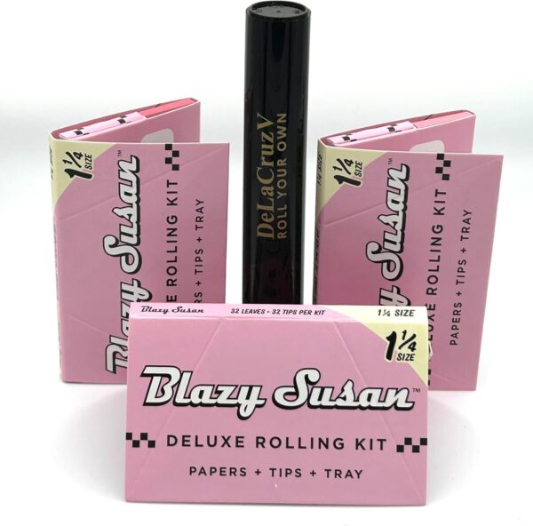 Blazy susan Pink Deluxe Rolling Kit 1 1/4 paper+tips 3 packs and Tube. - Image 3