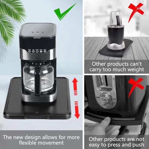 Appliance Sliding Tray, Kitchen Coffee Maker Sliding Caddy with Rolling Wheels for Countertop Coffee Maker Kitchen Aid Mixer Blenders and Air Fryer(16.1"W x11.8"D) - Image 4