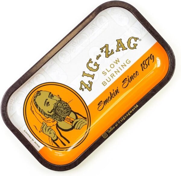 Zig-Zag Small Metal Rolling Tray - Classic Design, 10.75" x 6.5" - Perfect for Enthusiasts - Image 3