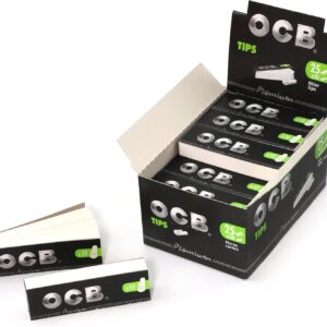 1 box OCB Perforated FILTER TIPS 25 booklets x 50 Paper Filters