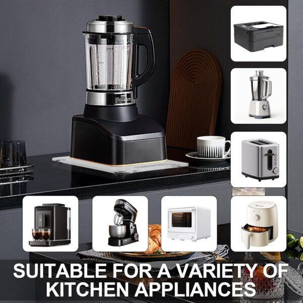 Acrylic Appliance Slider with 360° Rolling Wheels, Sliding Tray for Coffee Maker, Countertop Moving Tray Accessories for Kitchen Counter 13" x 14"(Clear) - Image 4