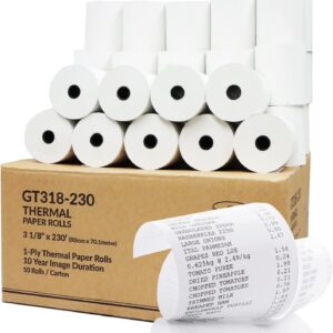Gorilla Supply Thermal Paper Receipt Roll 3-1/8" x 230' BPA Free 50 Rolls