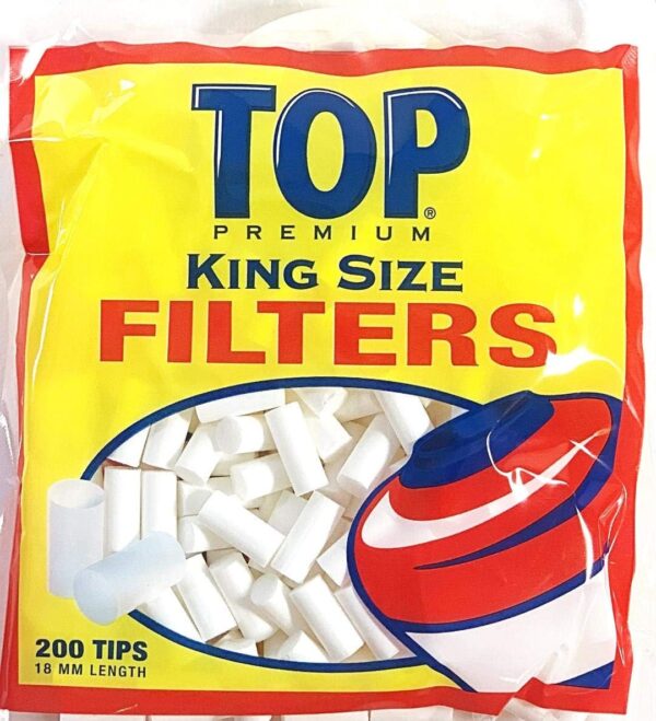 Top Premium Cigarette Filter Tips King Size 18mm 200 Pack