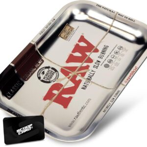 RAW Metal AF Rolling Tray | Size - Small | Polished Chrome Top | Rust and Wear Resistant Clear Coating