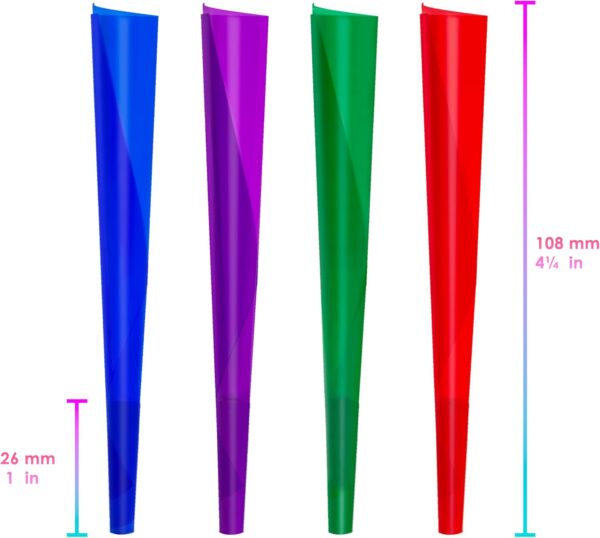 50 Pack Unbleached Pre Rolled Cones with W-Shaped Tips & Packing Tubes | King Size 108mm rolling paper cones| Slow Even Burning Preroll Cones & Packing Tubes (purple) - Image 5