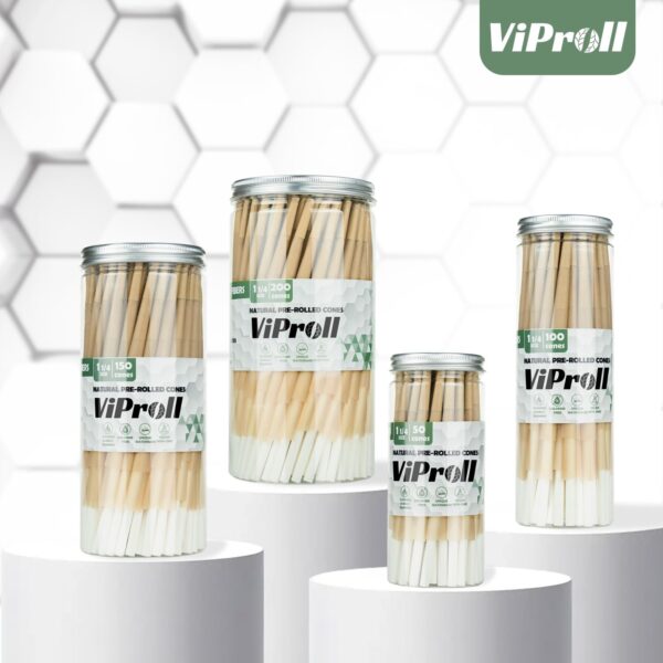 Pre Rolled Cones 1 1/4 Size 100 Pack, Natural Unbleached Rolling Papers with W-shaped Tips, Slow & Even Burning Preroll Cones Packing Tubes Included for Party Gift (84mm) - Image 7