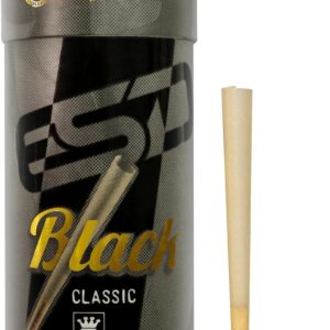 RAW Black Cones King Size - 100 Pack - Slow Burning Pre Rolled Cones Pressed Extra Fine for Thin, Naturally Translucent Paper with Tips & Packing Tubes Included