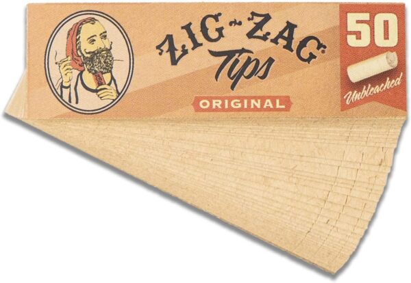 Zig-Zag Rolling Papers - Unbleached Filter Tips - Original Size - 5 Pack (50 Tips/Pack) - Image 3