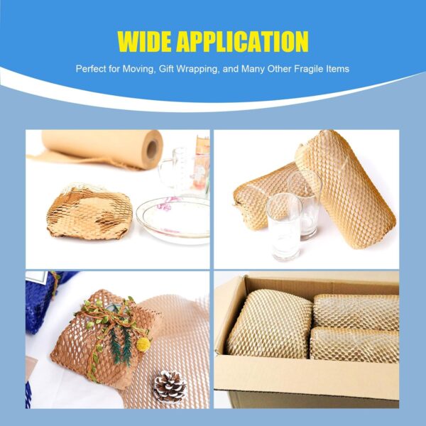 Honeycomb Packing Paper for Moving Dishes and Glassware 15"x98' Eco Friendly Packaging Bubble Cushion Wrap Roll Bulk Shipping Supplies for Packages Box Void Filler - Image 7