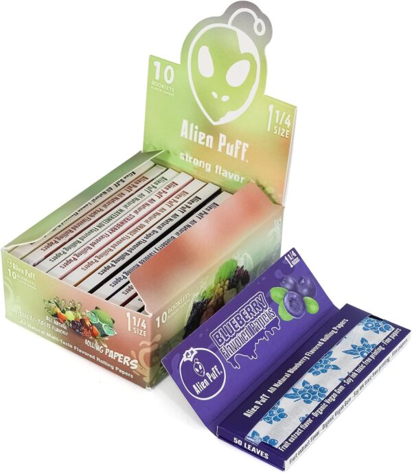 1 1/4 Size Rolling Paper, 10 Pack Mixed Flavor Rolling Paper, Different Fruit Flavor Cigarette Paper, 500pcs Fruit Attraction Fragrance Paper