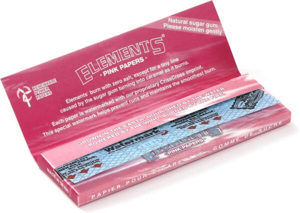 Elements PINK size 1 1/4 rolling paper - 10 booklets / 500 papers - Image 2