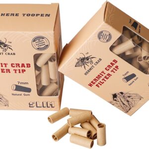 hermit crab Unbleached pre Rolled Pen tip | 100 Pen Tips | Ø. 7mm | Rolled Paper Pen tip, (Brown, 100)