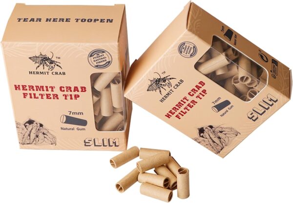 hermit crab Unbleached pre Rolled Pen tip | 100 Pen Tips | Ø. 7mm | Rolled Paper Pen tip, (Brown, 100)