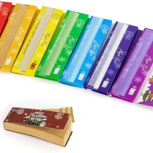 7 Pack Colors Rolling Paper with Filter Tip, Kingsizeslim 110MM Cigarette Smoking Paper, Slow Burning Natural Arabic Gum Tobacco Accessories