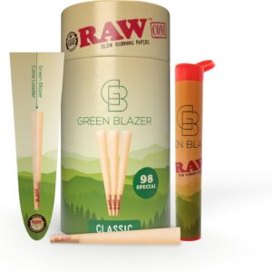 RAW Cones 98 Special 150 Pack Rawthentic Slow Burning Pre Rolled Cones Rolling Papers & Tips – All Natural Classic Rawthentic Paper, 98mm