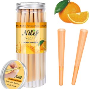 Flavored Pre-Rolled Pop Cones | 1 1/4 Size | 30 Pack | Orange Rolling Paper | "W" Filter Tip | Easy to Use and Convenient (K8333)