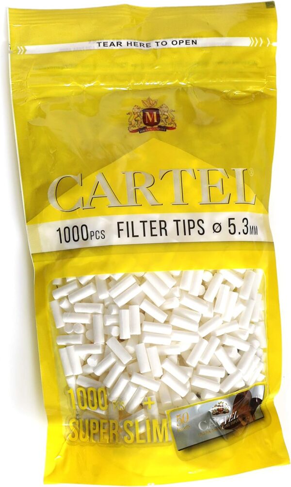 1000 filters - Cartel Extra Slim 5.3mm Filter Tips + Extra Rolling Paper