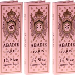 Abadie Paris Cigarette Paper - 1 1/4 (79mm), 3 Pack (96 Leaves), Natural, French Paper