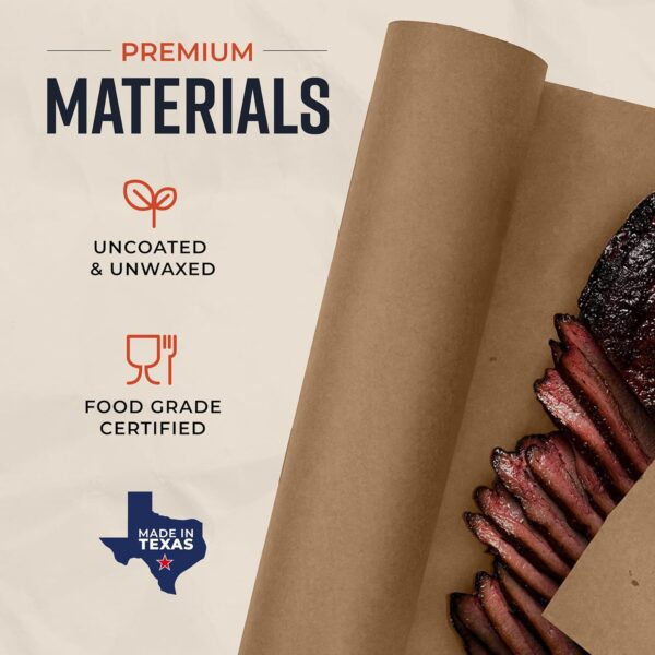 Bryco Goods 24 Inch x 175 Feet, Brown Butcher Paper Roll, Unbleached, Uncoated, Unwaxed, Food-Grade, Wide Kraft Paper for BBQ, Smoking, Grilling, Wrapping Meat, Table Covering - USA Made - Image 2