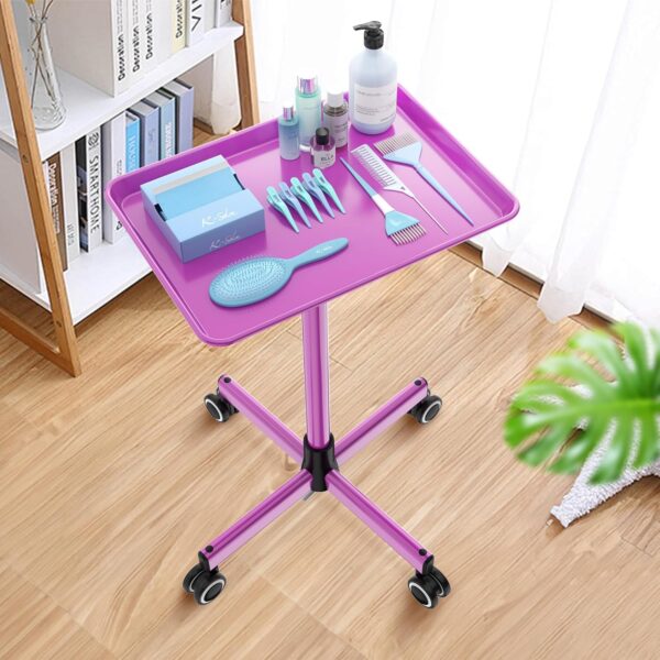 Salon Tray Tattoo Tray Salon Cart for Hair Stylist Salon Trolley Cart with Wheels Salon Rolling Tray-Purple - Image 7
