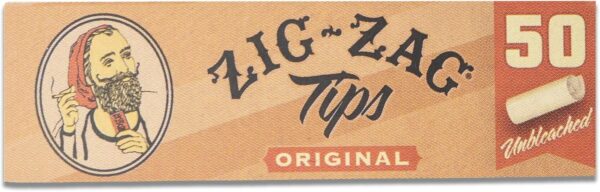 Zig-Zag Rolling Papers - Unbleached Filter Tips - Original Size - 5 Pack (50 Tips/Pack) - Image 2