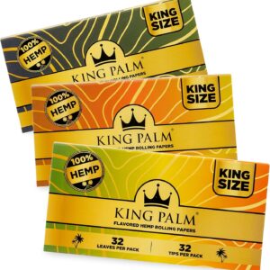 King Palm Flavored Rolling Papers and Tips - King Size - 32 Papers and Tips per Pack - (Mixed Bundle)