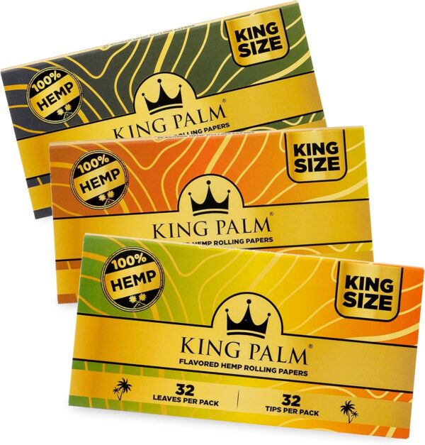 King Palm Flavored Rolling Papers and Tips - King Size - 32 Papers and Tips per Pack - (Mixed Bundle)
