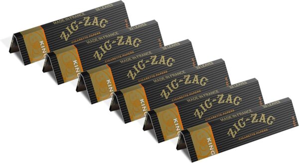 Zig-Zag King Size Rolling Papers - Original Premium, Slow Even Burn, Consistent Seal - 6 Booklets (32 Sheets/Booklet)