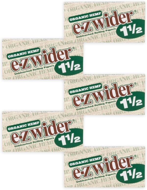 E-Z Wider Organic Hemp Cigarette Rolling Paper 1 1/2 - Pack of 5