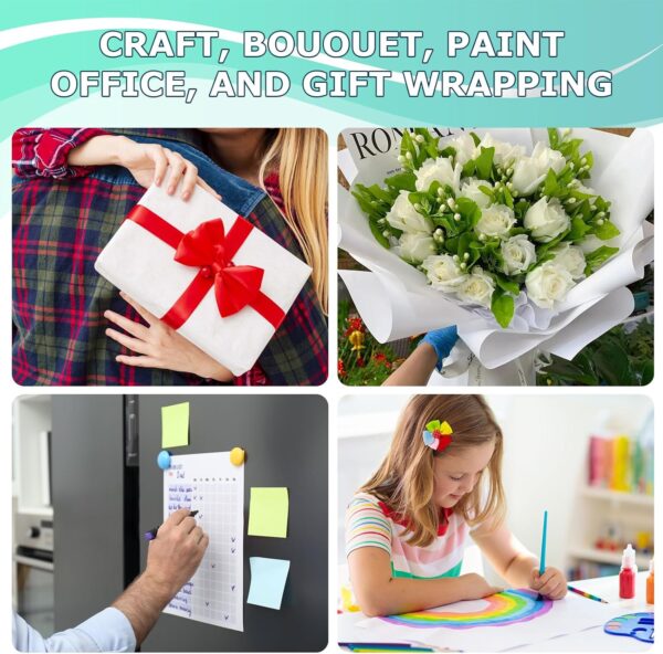 36" x 2520" (210') White Wrapping Paper Jumbo Rolls, White Kraft Paper Roll, Easel Painting Drawing Paper Roll Art Supplies, Gift Wrapping Chart Poster Bulletin Board Paper Roll 80GSM 55LB - Image 6