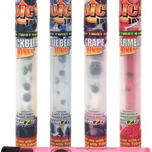 Bundle - 5 Items - Juicy Jay's Juicy Jones Pre-Rolled Cone Sampler Pack (1 Pack of 4 Flavors) with Authentic Rolling Paper Depot KewlTube