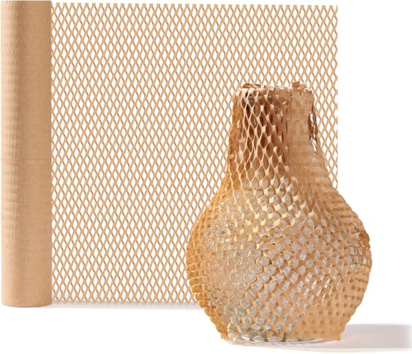12Inch x 50FT Honeycomb Packing Paper Sheets for Moving Sustainable Alternative to Bubble Cushioning Wrap for Shipping Box Protective Roll