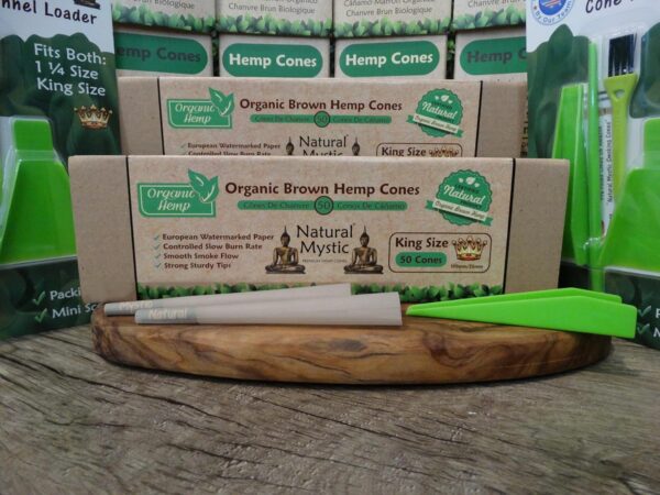 Pre Rolled Cones King Size – 50 Pack Hemp Rolling Paper Unbleached Brown Organic Fibers Classic Preroll Natural Mystic Pre Roll Papers With Filter Tips Use Cone Loader Filling Packing Sticks - Image 5