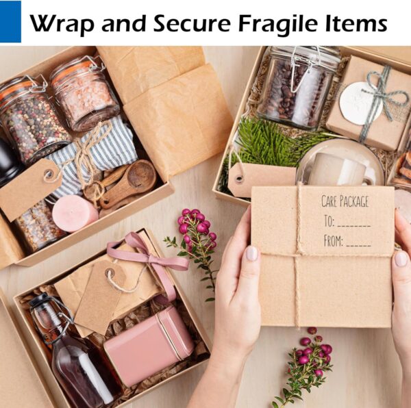 Brown Kraft Paper Roll- GLAMFIELDS 20" x 1,200" (100') Brown Paper Roll for Packing, Moving, Gift Wrapping, Postal, Shipping, Parcel, Wall Art, Crafts, Bulletin Boards, Floor Covering, Table Runner - Image 6