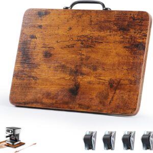 Appliance Slider, Sliding Tray for Coffee Maker, Coffee Pot Slider for Countertop, Kitchen Appliance Rolling Tray with Rubber Wheels (Rustic Brown, Medium - Wide (13” x 9.5”))