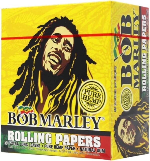 Bob Marley Rolling Paper - King Size (110mm) Cigarette Paper - Box of 50 Booklets (33 Leaves Per Book) - Image 2