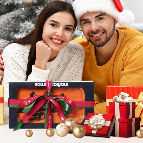 Decorative Tray Metal Tray Set Includes Foldable Stand and Accessories,Multi-Functional Large Tray with Cool Pattern,11.9"x6.5" - Image 5
