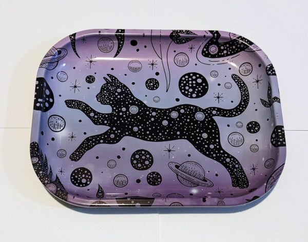 Rolling Tray “Galactic Cat” 5.5” x 7” Metal Tobacco Accessories