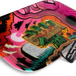 RAW Zombie Metal Rolling Tray - Size - Large - Polished Smooth Edges Simple Maintenance - Rust and Wear Resistant Clear Coating