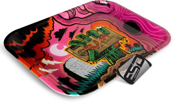 RAW Zombie Metal Rolling Tray - Size - Large - Polished Smooth Edges Simple Maintenance - Rust and Wear Resistant Clear Coating