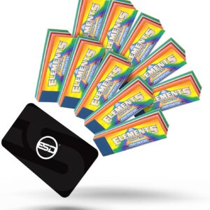 Elements Pre-Rolled Filter Tips Prism Design - Perforated - 10 Pack Bonus ESD Scoop Card - 50 Tips Per Pack = 500 Tips - Rolling in Style