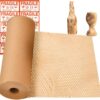 Dish Packing Kit Glassware Moving Supplies for Friagle Items 15"x500' Honeycomb Packing Paper Roll Recyclable Moving Paper with Fragile Stickers Alternative to Bubble Cushioning Wrap for Shipping