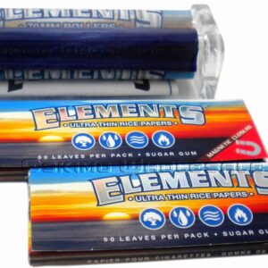 Elements 79mm Cigarette Rolling Machine + 2 Packs of Elements Ultra Thin Rice 1¼ Rolling Papers