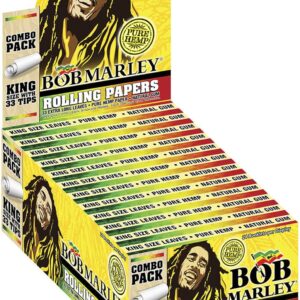 Bob Marley Natural Cigarette Rolling Papers with Tips (24 Booklets)