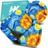 Rolling Tray with PVC Soft Magnetic Lid - 7 x 5.5'', Ashtray - 5.8 x 5.8'' - Set of 3 (Sunflower)