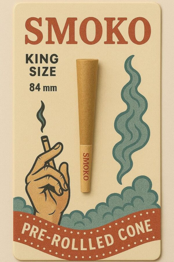 Smoko Premium Standard (84mm) Size Natural Pre-Rolled Rolling Paper - 72 Pack - Slow Burning Pre-Rolled Papers made of Natural Material with Tips & Packing Tubes Included. - Image 2