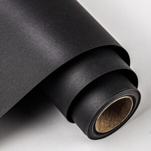 MAYPLUSS Black Kraft Paper Roll -Mini Roll- 17in x 32.8ft(46.8sqft) Recyclable Paper Perfect for Gift Wrapping, Craft,Moving Packing,Table Runner,Floor Covering,Dunnage,Parcel,Party,Birthday Wedding