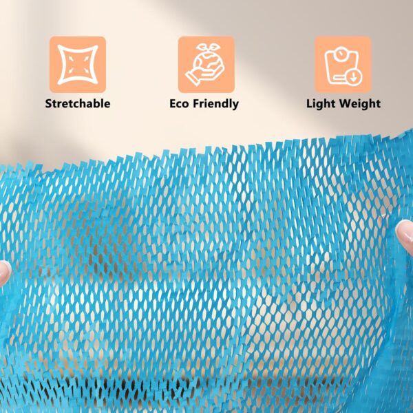 Honeycomb Cushioning Wrap Paper Roll,ULIFESTAR Honeycomb Kraft Packing Paper,Alternative To Bubble Wrap Roll,1PC Recyclable Honeycomb Packing Paper for Shipping Moving Blue, 25cm*100m/9.84"*328ft - Image 4